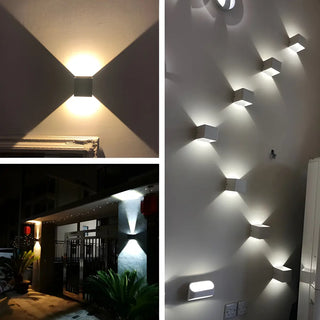 Trendy Cube Metal Wall Light Exterior Black 2 Lights Image - 7