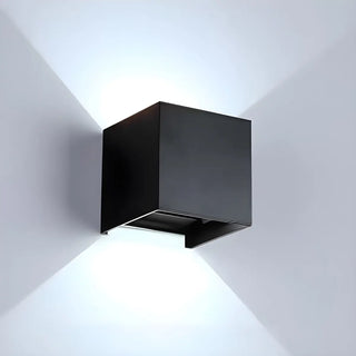 Trendy Cube Metal Wall Light Exterior Black 2 Lights Image - 8