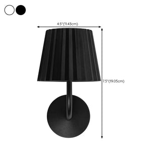 Classic Bedroom Black Pleated Metal Wall Sconce Zawala Image - 12
