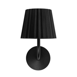 Classic Bedroom Black Pleated Metal Wall Sconce Zawala Image - 4