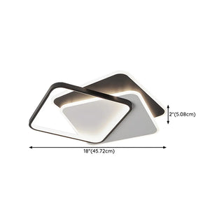 Trendy Black Triple Square LED Flush Mount Ceiling Lamp Zawala #size