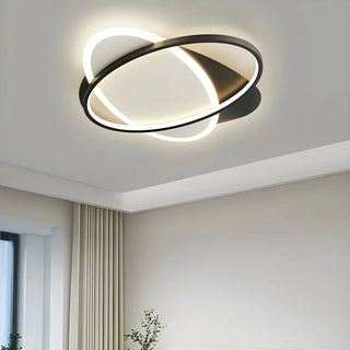 Trendy Black Triple Square LED Flush Mount Ceiling Lamp Zawala Image - 2