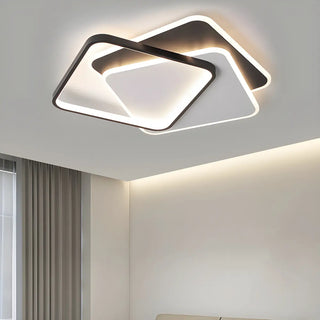 Trendy Black Triple Square LED Flush Mount Ceiling Lamp Zawala Image - 3