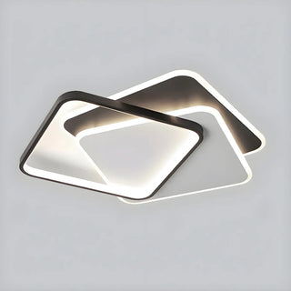 Trendy Black Triple Square LED Flush Mount Ceiling Lamp Zawala Image - 6