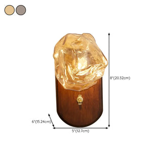 ZOWALA - Modern Wood Clear Glass Wall Light #size