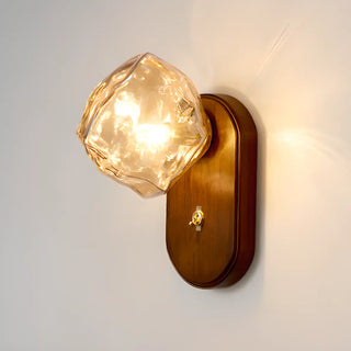 ZOWALA - Modern Wood Clear Glass Wall Light Image - 6