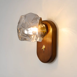 ZOWALA - Modern Wood Clear Glass Wall Light Image - 7