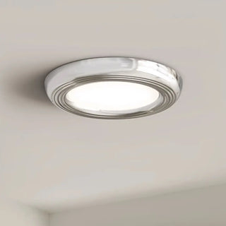 Trendy Circular Chrome LED Flush Mount Ceiling Light Zawala Image - 2