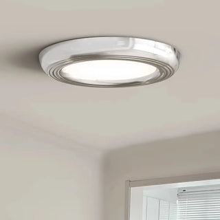 Trendy Circular Chrome LED Flush Mount Ceiling Light Zawala Image - 3