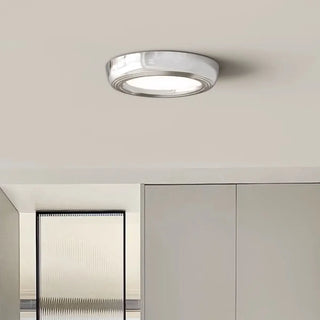 Trendy Circular Chrome LED Flush Mount Ceiling Light Zawala Image - 5
