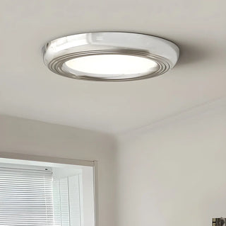 Trendy Circular Chrome LED Flush Mount Ceiling Light Zawala Image - 7