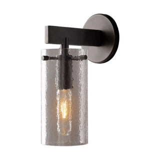 Contemporary Chrome Glass Cylinder Wall Sconce Zawala Image - 11