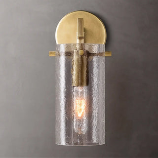 Contemporary Chrome Glass Cylinder Wall Sconce Zawala Image - 14