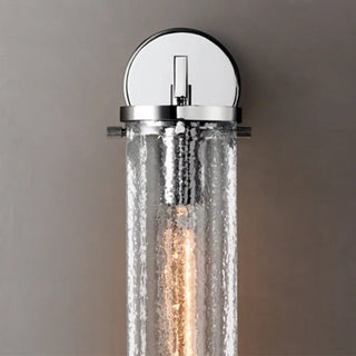 Contemporary Chrome Glass Cylinder Wall Sconce Zawala Image - 15