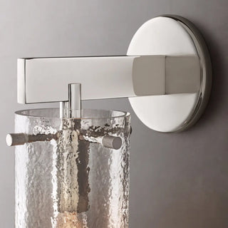 Contemporary Chrome Glass Cylinder Wall Sconce Zawala Image - 16