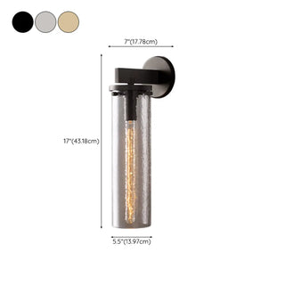 Contemporary Chrome Glass Cylinder Wall Sconce Zawala #size