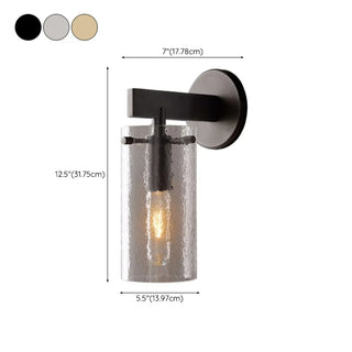Contemporary Chrome Glass Cylinder Wall Sconce Zawala Image - 19