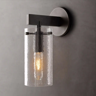 Contemporary Chrome Glass Cylinder Wall Sconce Zawala Image - 4