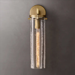 Contemporary Chrome Glass Cylinder Wall Sconce Zawala Image - 8