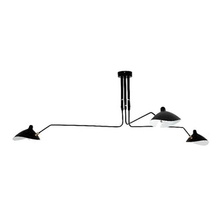 ZOWALA - Spider Long Arm Black Iron 3-Light Living Room Chandelier Image - 10
