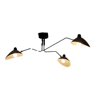 ZOWALA - Spider Long Arm Black Iron 3-Light Living Room Chandelier Image - 11