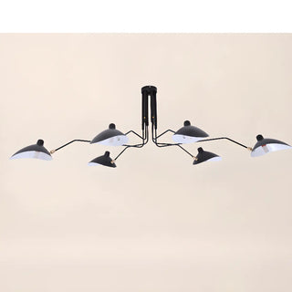 ZOWALA - Spider Long Arm Black Iron 3-Light Living Room Chandelier Image - 12