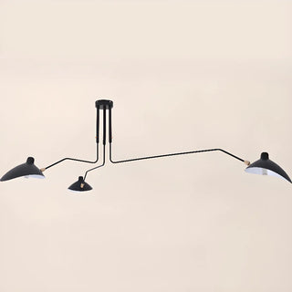 ZOWALA - Spider Long Arm Black Iron 3-Light Living Room Chandelier Image - 13