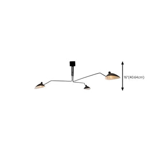 ZOWALA - Spider Long Arm Black Iron 3-Light Living Room Chandelier #size