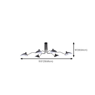 ZOWALA - Spider Long Arm Black Iron 3-Light Living Room Chandelier Image - 15