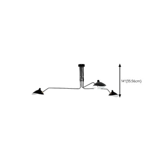 ZOWALA - Spider Long Arm Black Iron 3-Light Living Room Chandelier Image - 16