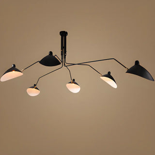 ZOWALA - Spider Long Arm Black Iron 3-Light Living Room Chandelier Image - 9
