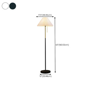 Trendy Fabric Cone Shade Floor Lamp with Pull Chain Zawala #size