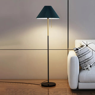 Trendy Fabric Cone Shade Floor Lamp with Pull Chain Zawala Image - 2