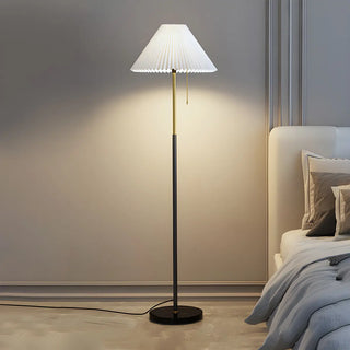 Trendy Fabric Cone Shade Floor Lamp with Pull Chain Zawala Image - 3