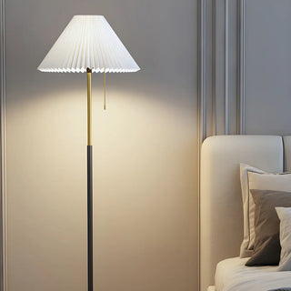 Trendy Fabric Cone Shade Floor Lamp with Pull Chain Zawala Image - 4