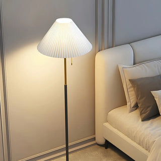 Trendy Fabric Cone Shade Floor Lamp with Pull Chain Zawala Image - 5