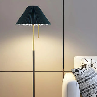 Trendy Fabric Cone Shade Floor Lamp with Pull Chain Zawala Image - 6