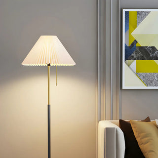 Trendy Fabric Cone Shade Floor Lamp with Pull Chain Zawala Image - 7