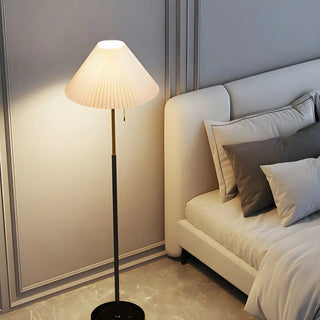Trendy Fabric Cone Shade Floor Lamp with Pull Chain Zawala Image - 8