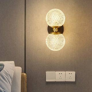 Trendy Globe Crystal Indoor 2-Bulb Ambient Wall Light Zawala Image - 1