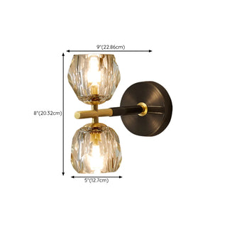 Trendy Globe Crystal Indoor 2-Bulb Ambient Wall Light Zawala Image - 21