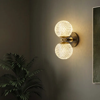 Trendy Globe Crystal Indoor 2-Bulb Ambient Wall Light Zawala Image - 4