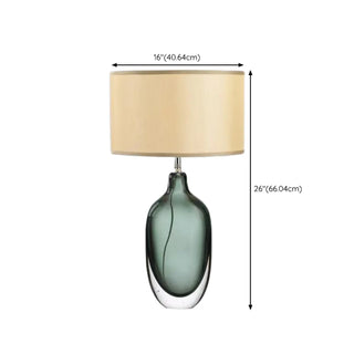 Trendy Teardrop Glass Base Geometric Fabric Table Lamp Zawala Image - 14