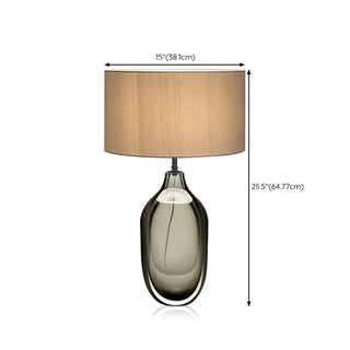 Trendy Teardrop Glass Base Geometric Fabric Table Lamp Zawala Image - 15