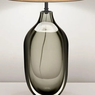 Trendy Teardrop Glass Base Geometric Fabric Table Lamp Zawala Image - 5