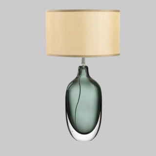 Trendy Teardrop Glass Base Geometric Fabric Table Lamp Zawala Image - 6