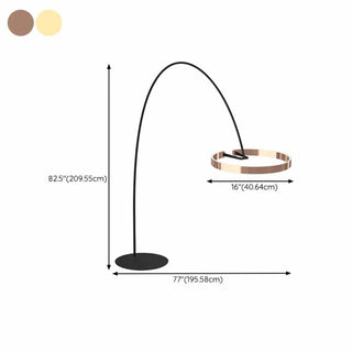 Trendy Modern Gold Circle and Arc Metal Floor Lamp Zawala #size