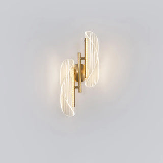 Exquisite Gold Metal Wavy LED Acrylic Wall Sconce Zawala Image - 12