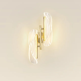 Exquisite Gold Metal Wavy LED Acrylic Wall Sconce Zawala Image - 13