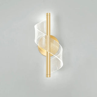 Exquisite Gold Metal Wavy LED Acrylic Wall Sconce Zawala Image - 14